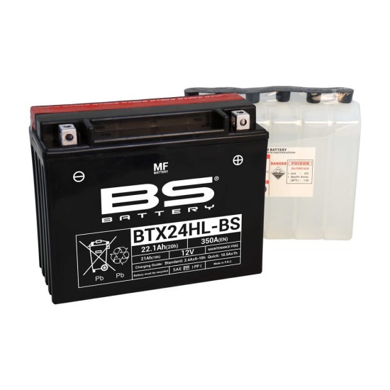 Bs Battery Akü 12v 21ah 22.1ah 350a Cca 205x87x162 Btx24hl