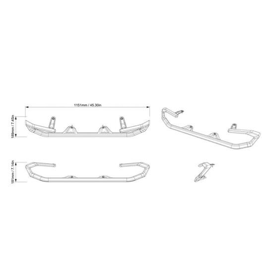 Can Am Outlander Arka Tampon Bumper Rear Kit