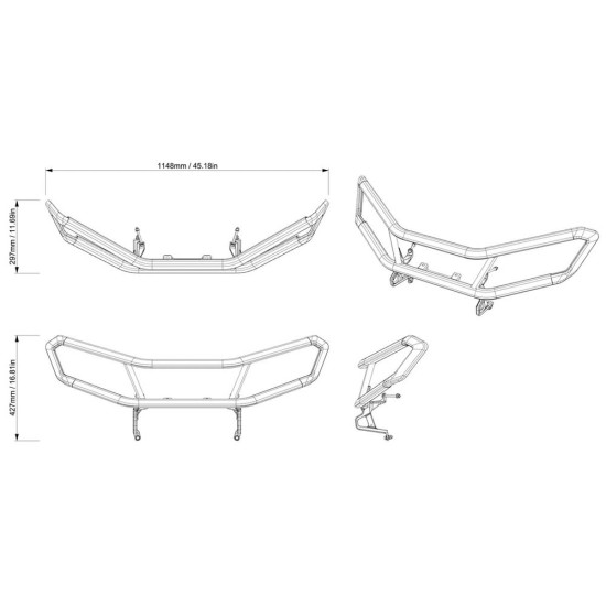 Can Am Outlander Atv ÖN Tampon Koruma Demiri G3 Bumper F Kit