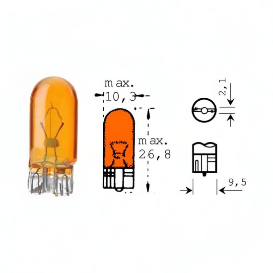 Trifa Dipsiz Sarı Ampül 81732 12v 5w W2-1x9-5d