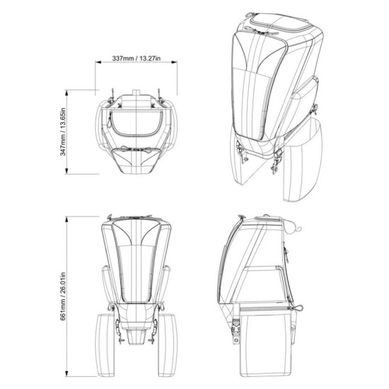 Can-am 23 L Orta Konsol ÇAntası Bag Storage Ctrl Rear
