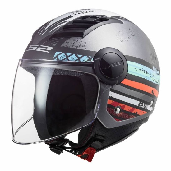 Ls2 Airflow Ronnie Mat Gri Mavi Kask