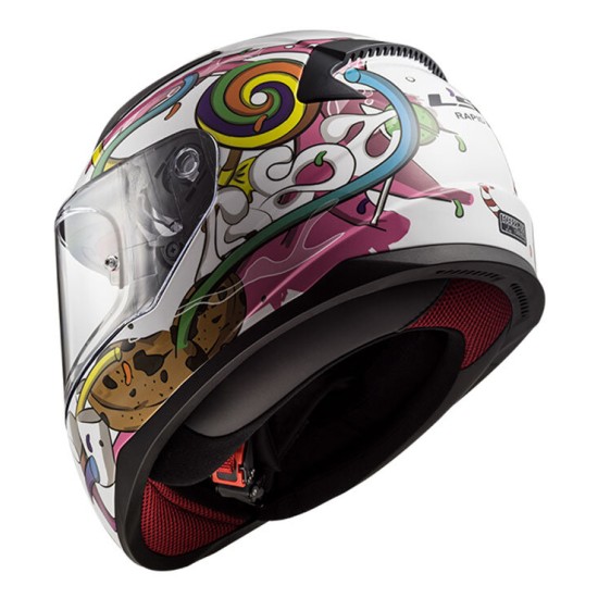 Ls2 Rapid Mini Crazy Pop Beyaz Pembe Çocuk Kask