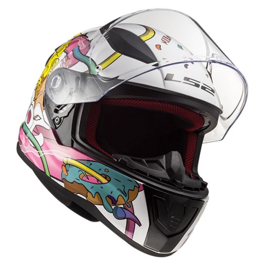 Ls2 Rapid Mini Crazy Pop Beyaz Pembe Çocuk Kask