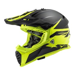 Ls2 Fast Evo Roar Mat Si̇yah Neon Sarı Kask