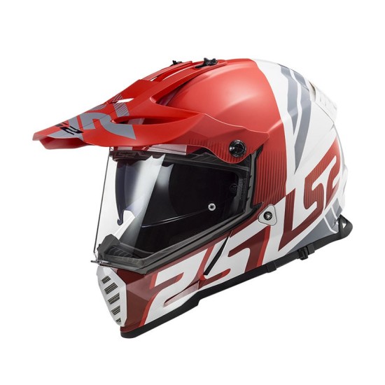 Ls2 Pioneer Evo Evolve Kırmızı Beyaz Kask