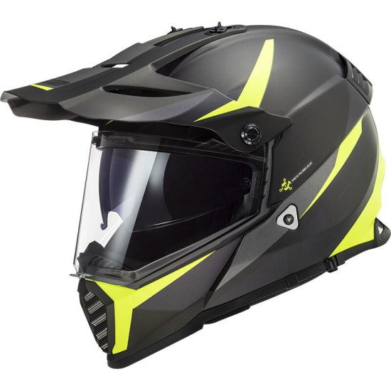 Ls2 Pioneer Evo Router Mat Siyah Neon Sarı Kask