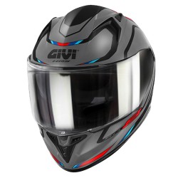 Givi 50.8 Mach1 Mat Gri Siyah Kırmızı Kask