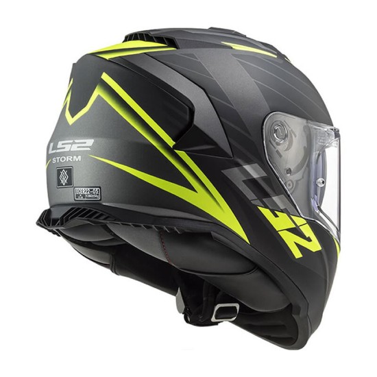 Ls2 Storm Nerve Mat Siyah Neon Sarı Kask
