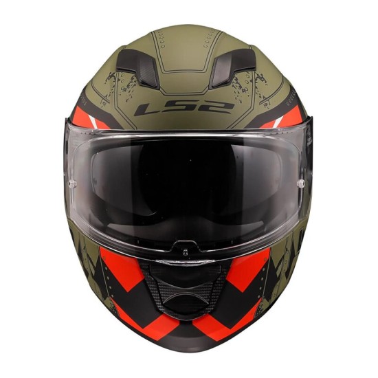 Ls2 Stream Evo Max Mat Military Yeşil Kırmızı Kask