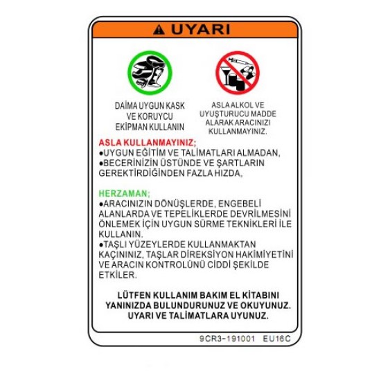 Cf Moto Sürücü Uyarı Eti̇keti̇ 500 Atr-3