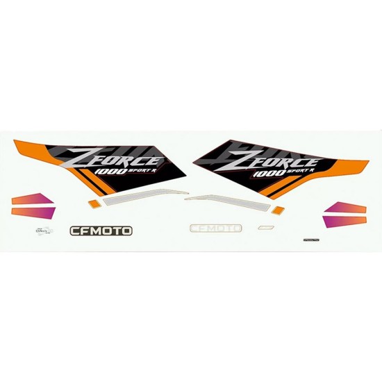 Cf Moto Zforce 1000cc Utv Etiket Seti Turuncu Utrc