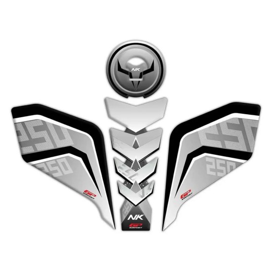 Gp Kompozit Cf Moto 250 Nk 2018-2021 Uyumlu Tank Pad Seti Gri